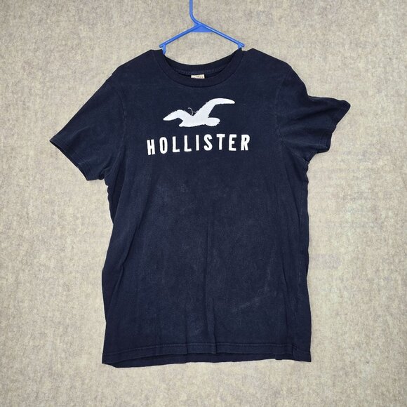 Hollister California Navy Blue Crew Neck T-Shirt XL Cotton Short Sleeve - Picture 1 of 6